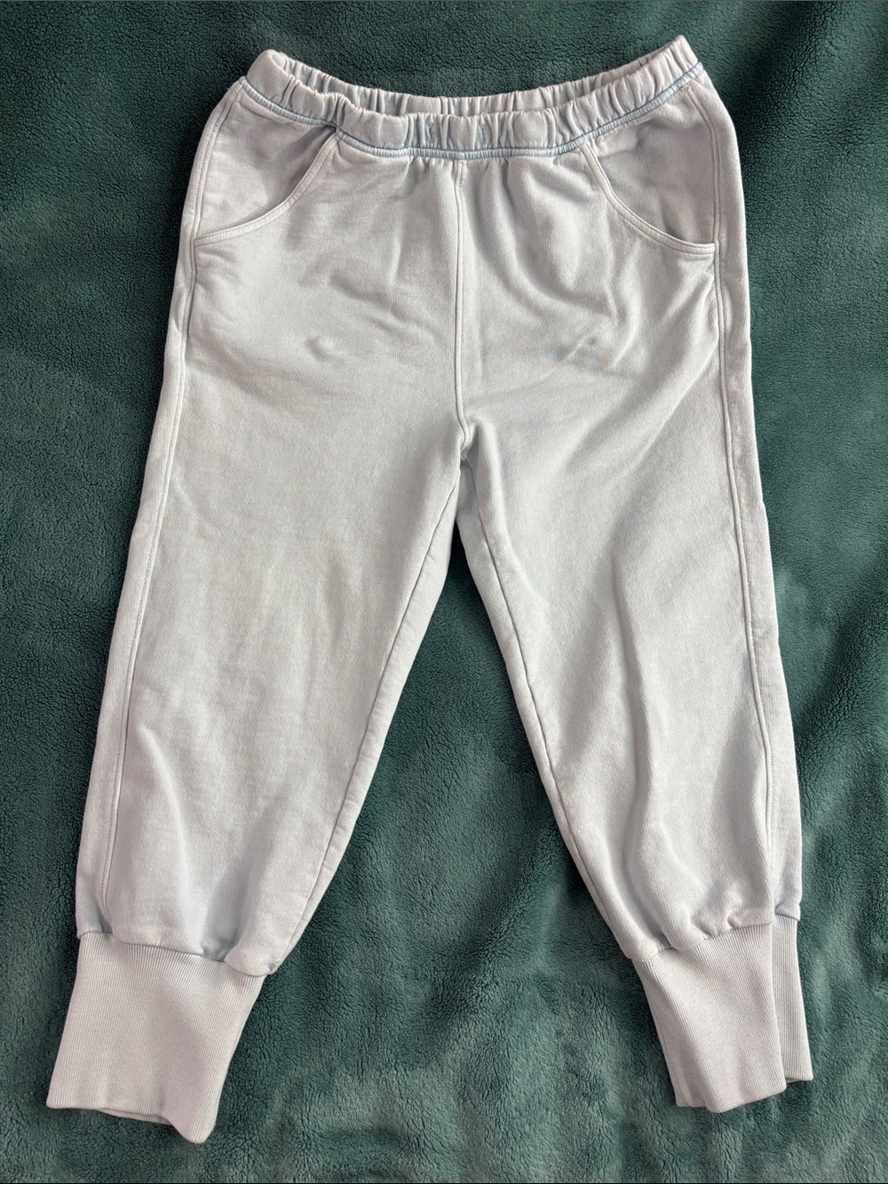 FP Movement Baby Blue Capri Sweatpants Joggers Elastic Waist Pockets Sz S cotton